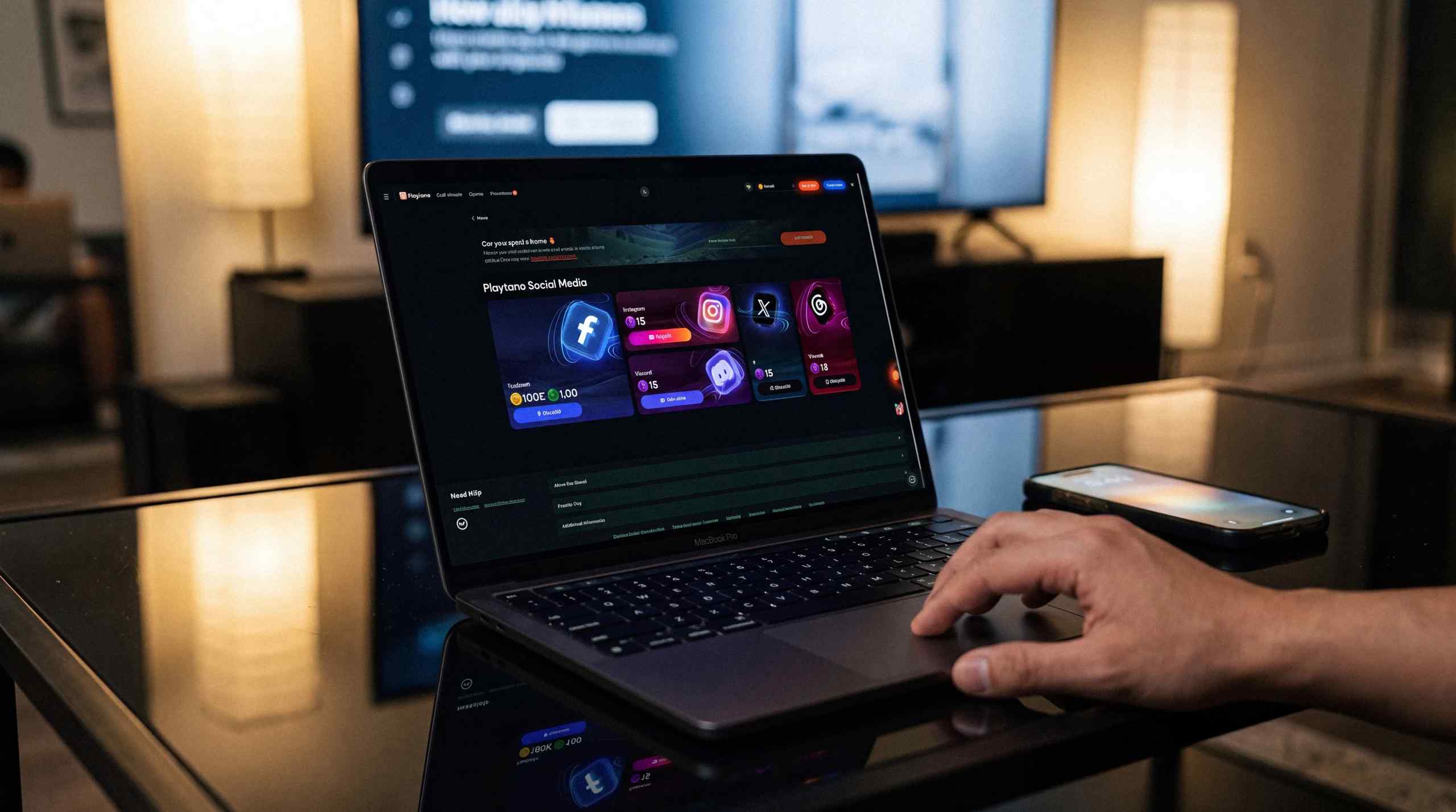 A laptop with several sweeps promos on the screen.